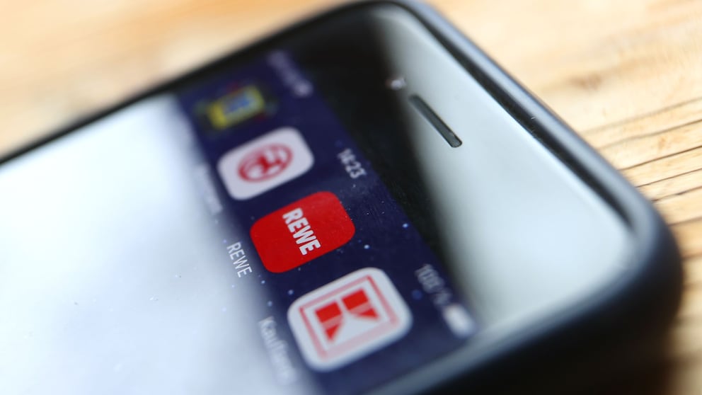 Icons of Various Retail Chains' Apps on a Smartphone