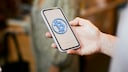 Bitcoin symbol on a smartphone