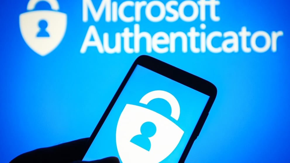 Microsoft Authenticator Logo on a Smartphone