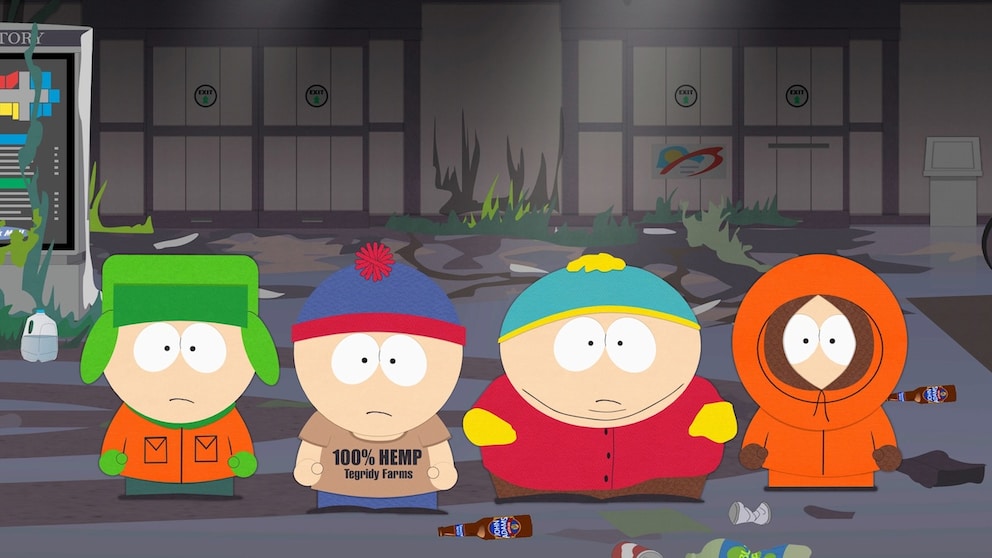 Kyle, Stan, Eric, and Kenny from "South Park"