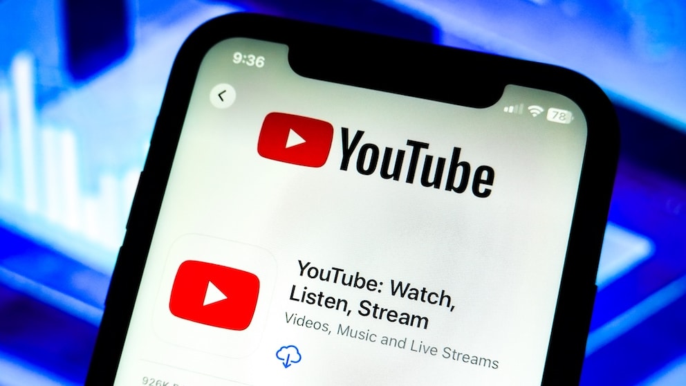 YouTube app on a smartphone