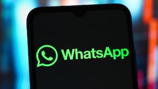 WhatsApp logo on a smartphone