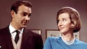 Sean Connery and Lois Maxwell in the Bond film "Goldfinger"