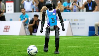 Robot Plays Soccer at RoboCup Asia-Pacific Qingdao Invitational Tournament in China
