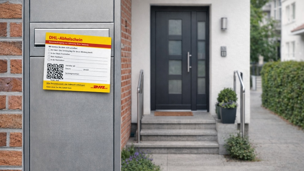 Currently, fake DHL pickup slips with QR codes are appearing in German mailboxes.
