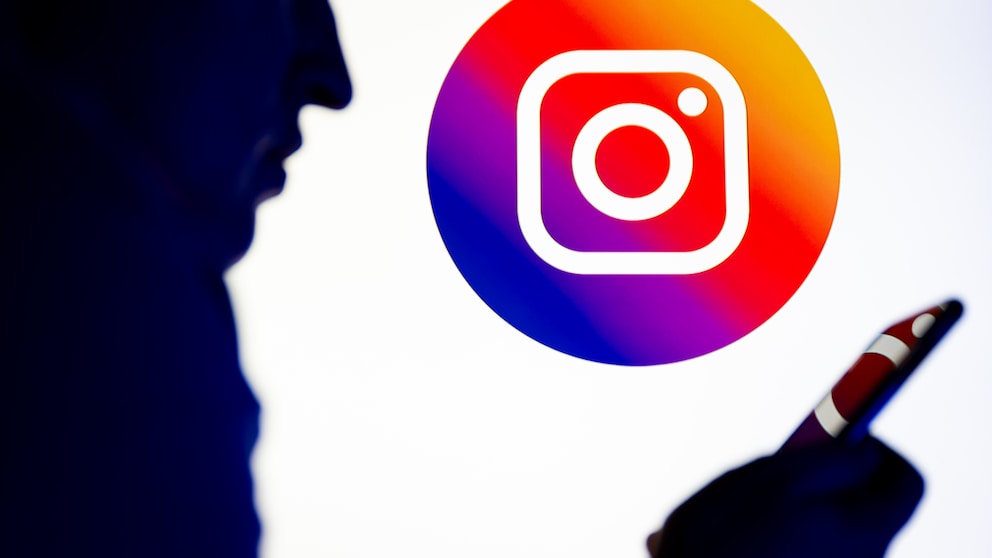 Instagram Logo with Silhouette