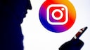 Instagram Logo with Silhouette
