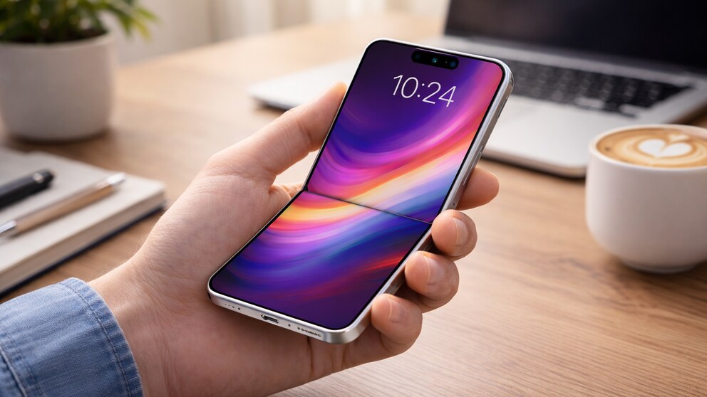 A compact iPhone in a flip format is reportedly already in development at Apple (stock image).