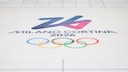 Olympics 2026 Logo on Ice