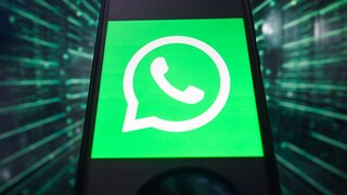 WhatsApp logo on a screen