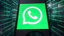 WhatsApp logo on a screen