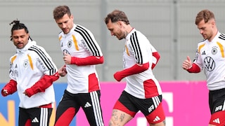 The German national team during training