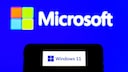 Smartphone with Windows 11 logo