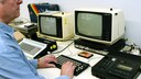 Robotron Computer KC 85 from around 1985. Many computer owners at the time used a small television as a monitor.