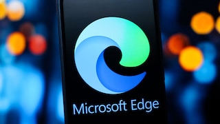 Smartphone with Microsoft Edge Logo and Text