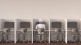 Robot Working at the Computer