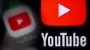 YouTube logo on black background