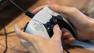 holding the PlayStation controller