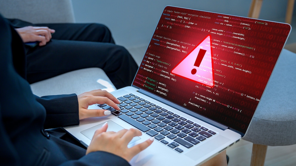 Laptop With Warning Signal