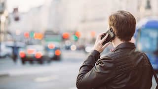 Man on the phone from behind