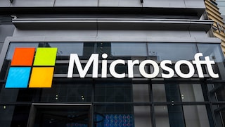 Microsoft Logo on Building Wall