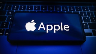 Apple logo on a smartphone