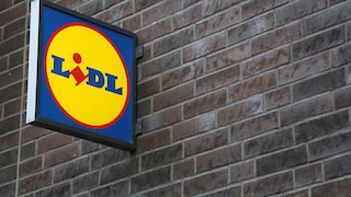 Lidl sign on a brick building wall