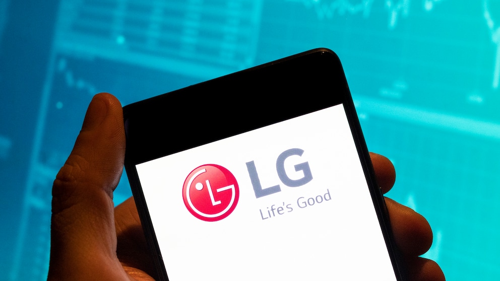 Smartphone with LG logo