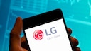 Smartphone with LG logo