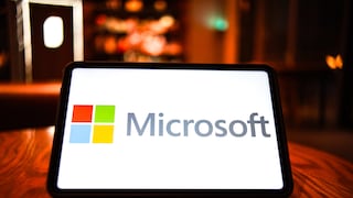 Tablet with Microsoft Logo