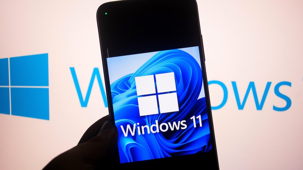 Smartphone with Windows 11 Logo