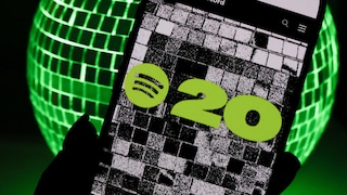Smartphone with Spotify 20th Anniversary Logo