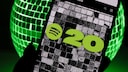 Smartphone with Spotify 20th Anniversary Logo