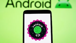 Smartphone with Android 17 logo.