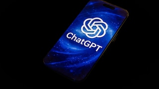 Smartphone with Blue Screen and ChatGPT Logo