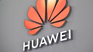 Huawei Logo on Building Wall