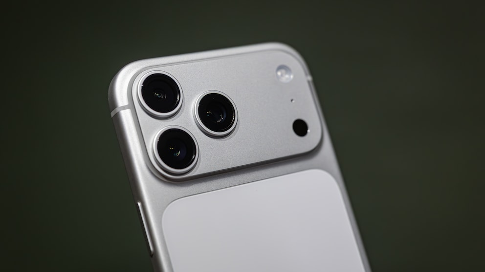 iPhone 17 Pro Against a Green Background
