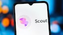 Smartphone with the Microsoft Scout logo and lettering.