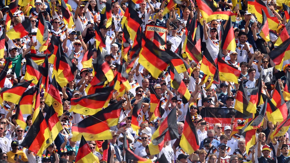 Germany fans in the stands.