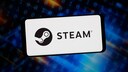Smartphone with Steam logo.