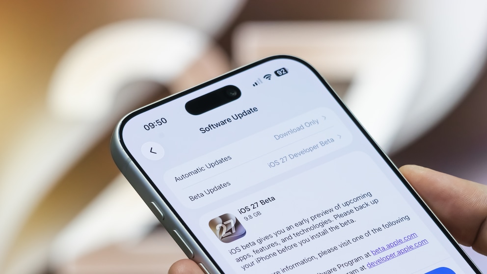 Software Update Window for iOS 27 Beta on iPhone 17 Pro
