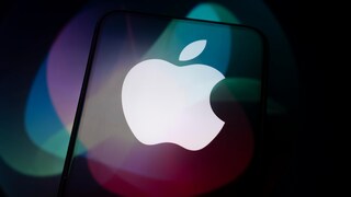 Apple Logo Overlaid with Siri Colors