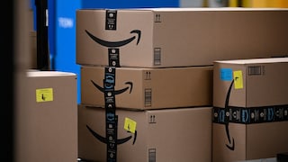 Several Amazon packages stacked
