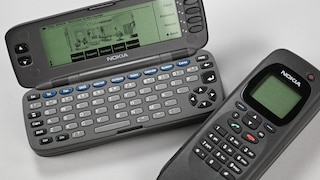 The Nokia Communicator could be flipped open to reveal a keyboard.