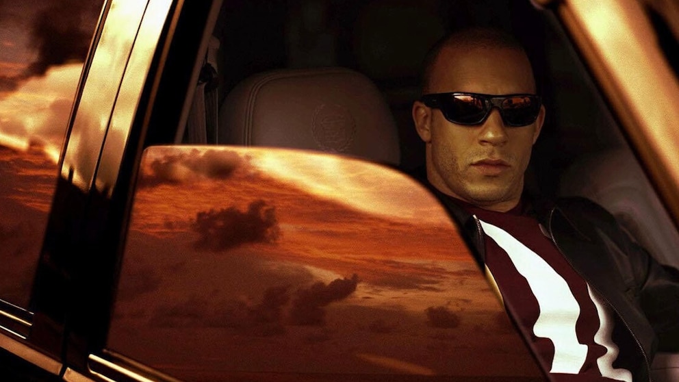 Vin Diesel in a promotional image for "The Fast and the Furious" from 2001