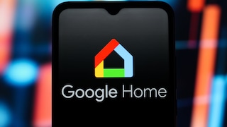 The Google Home logo on a smartphone