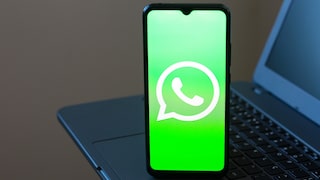 WhatsApp logo on a smartphone