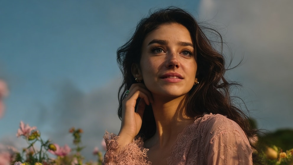 Tilly Norwood Surrounded by Flowers