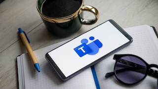 Microsoft Teams logo on a smartphone