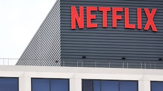 Netflix logo on a building